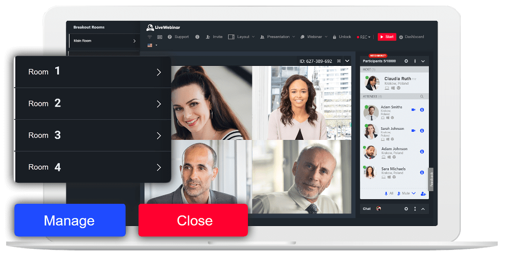 Software de seminarios web en vivo Mercado